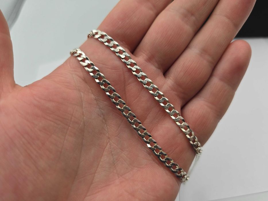 Łańcuszek srebrny pancerka 53cm Szerokość -5mm pr.925 |PLUS Lombard