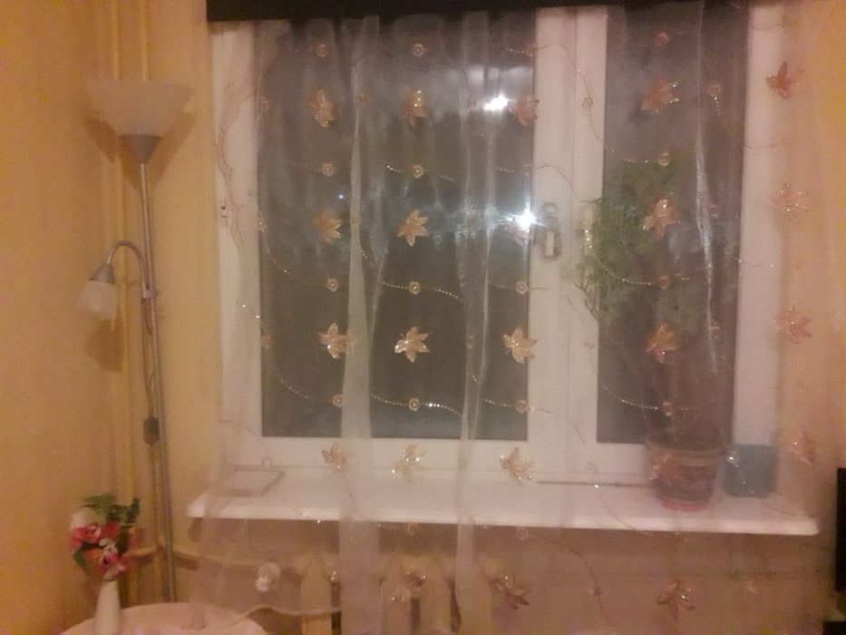 Firanki w złote liście 208x170 cm, komplet 2 szt.