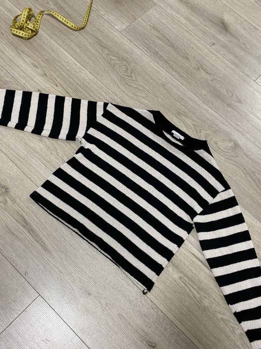 кофта укорочена в полоску, чорно біла