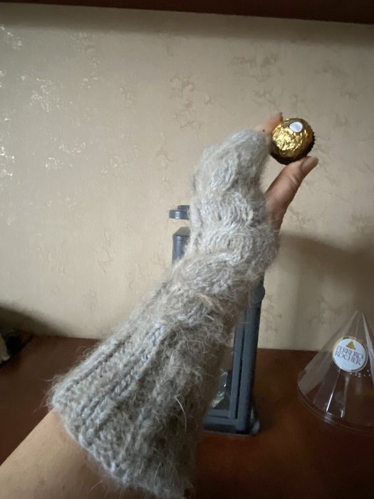 Рукавички варежки митенки из собачьего пуха