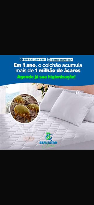 Higienizaçao lavagem a seco sofas colchoes cadeiras avpartir de 25,00