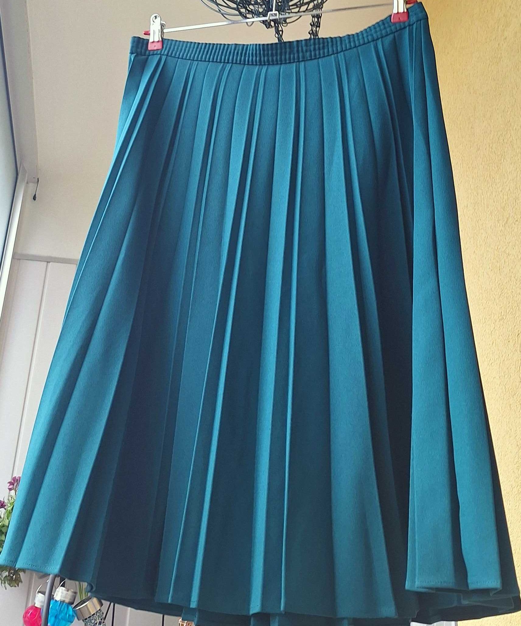 Szmaragdowa plisowana spódnica vintage retro Constance Wood
