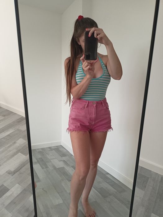 Bluza wiązana top z odkrytymi plecami w paski