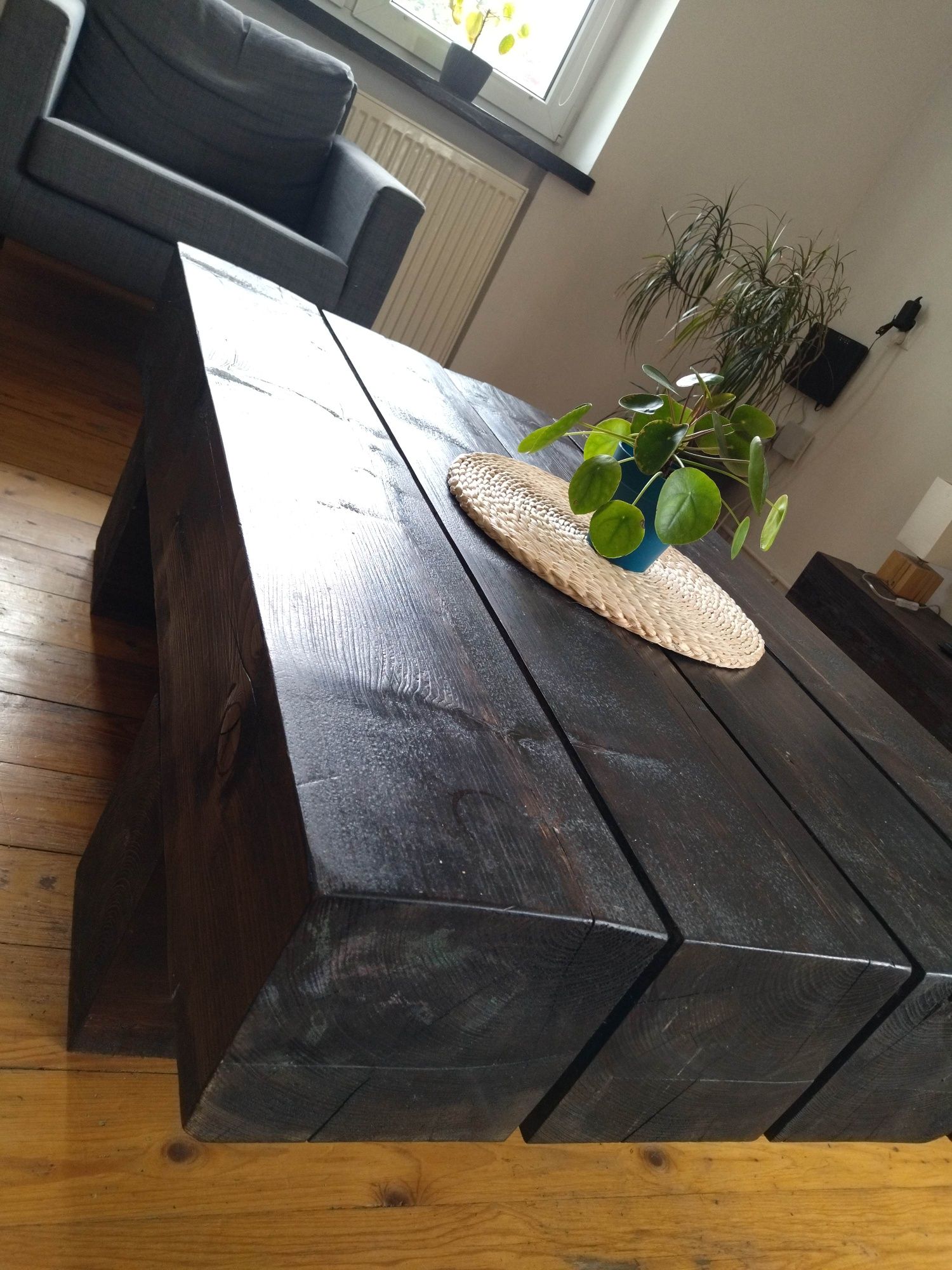 Stół drewniany z bali  industrial loft