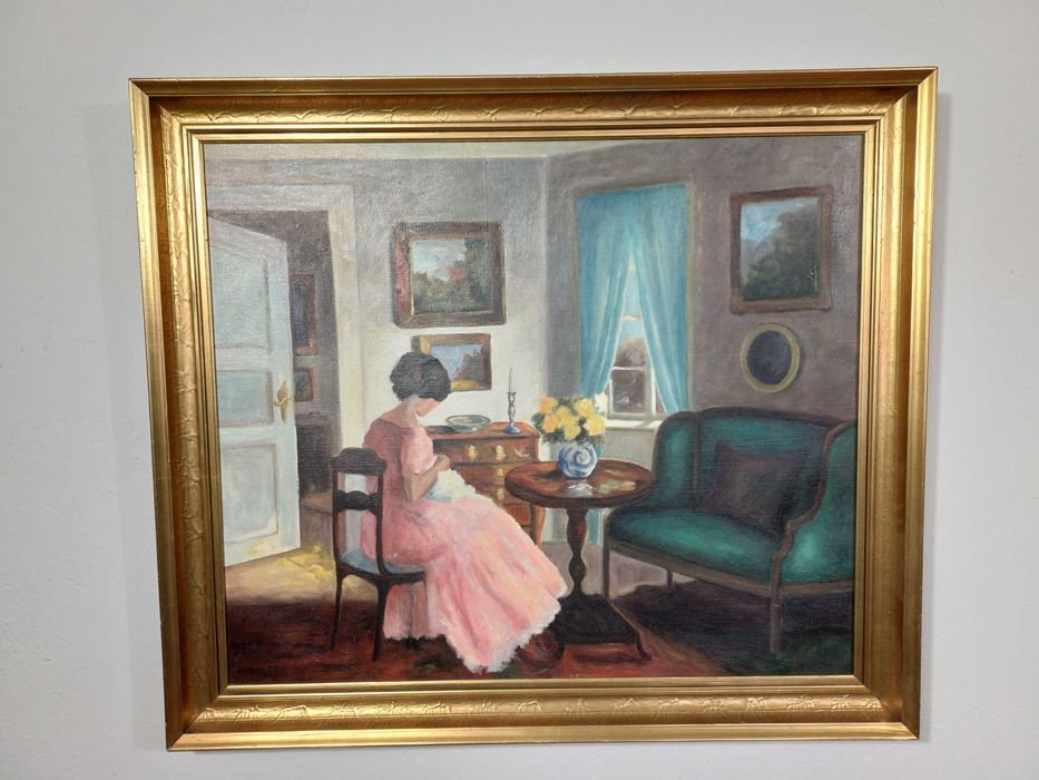 Stary obraz na płótnie sygnowany 1968