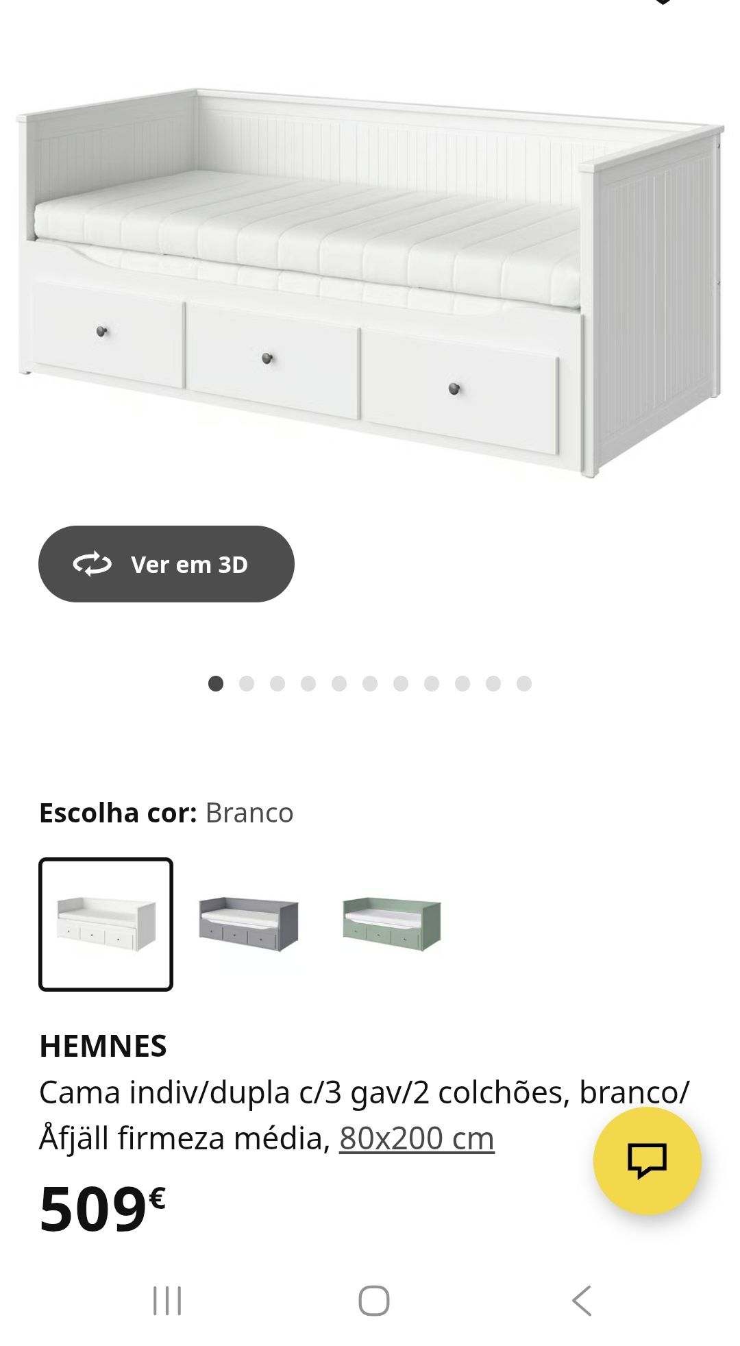 Cama HEMNES IKEA - extensível (tem 2 colchões ikea incluídos)