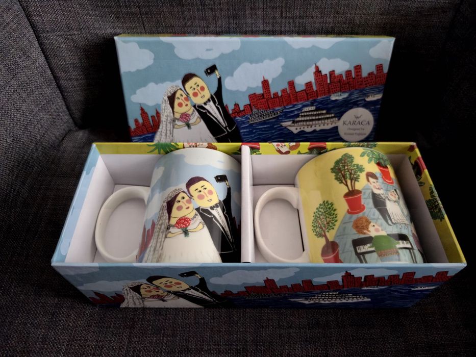 Prezent - zestaw kubków Karaca dla nowożeńców