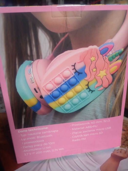 nowe sluchawki bezprzewodowe kolor rozowy