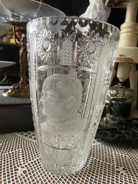 Duży wazon - kryształ z okresu PRL-u Jan Paweł II