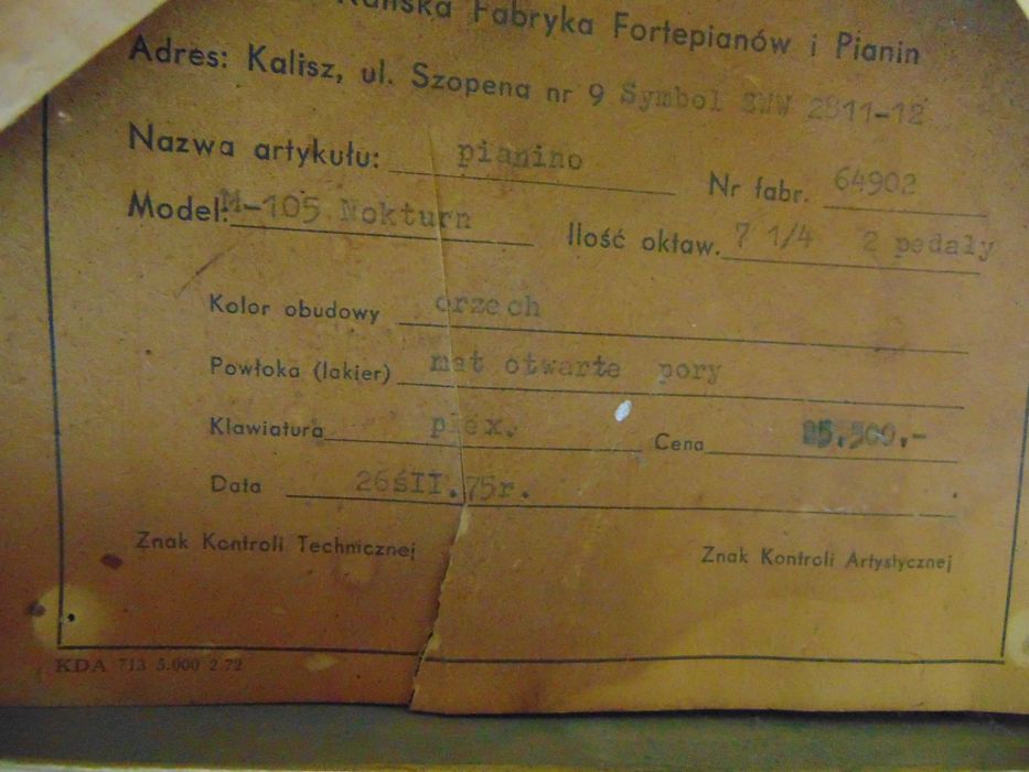 Pianino Nokturn 105 Okazja