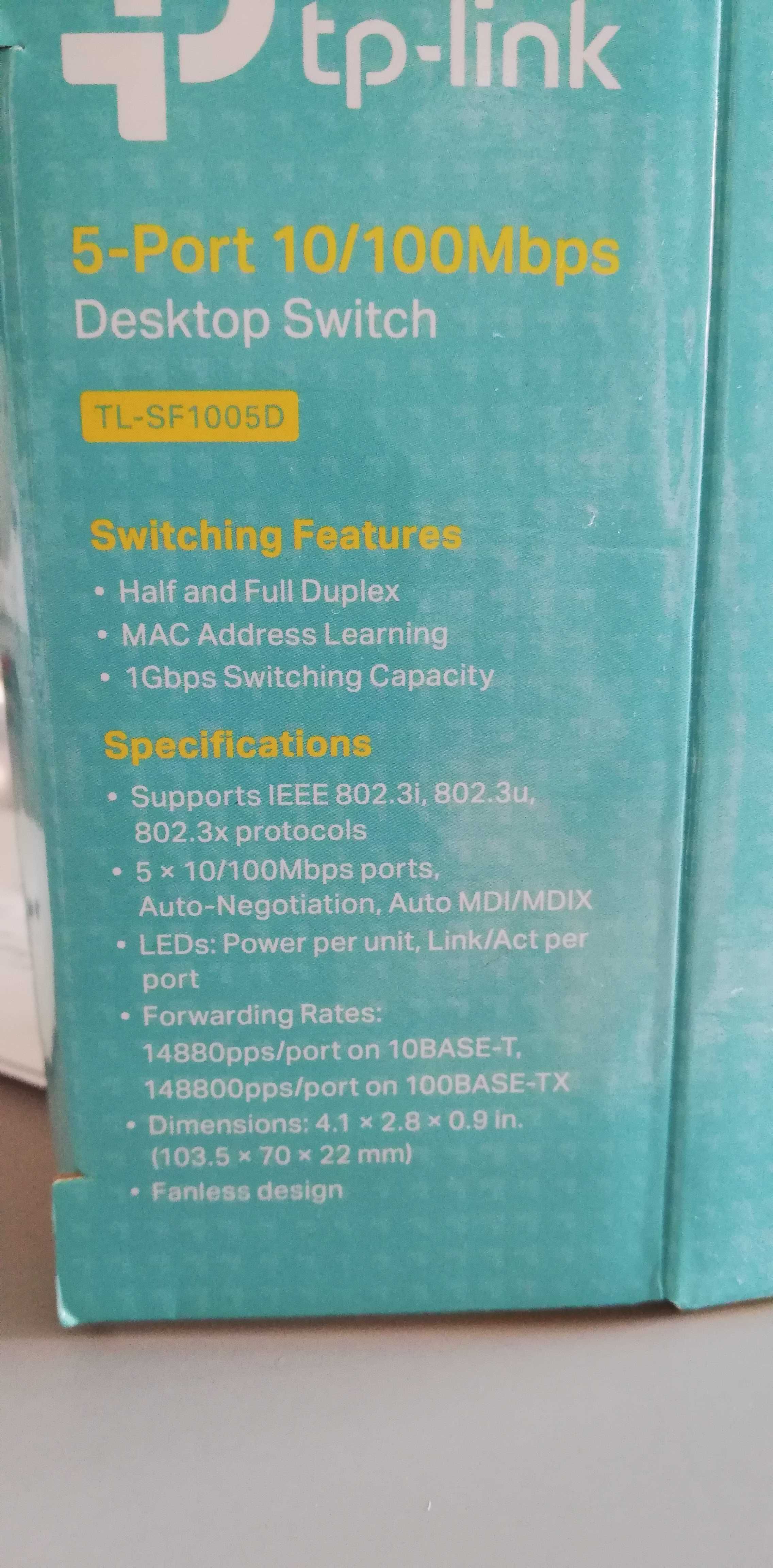 Router/switch com 5 portas Ethernet