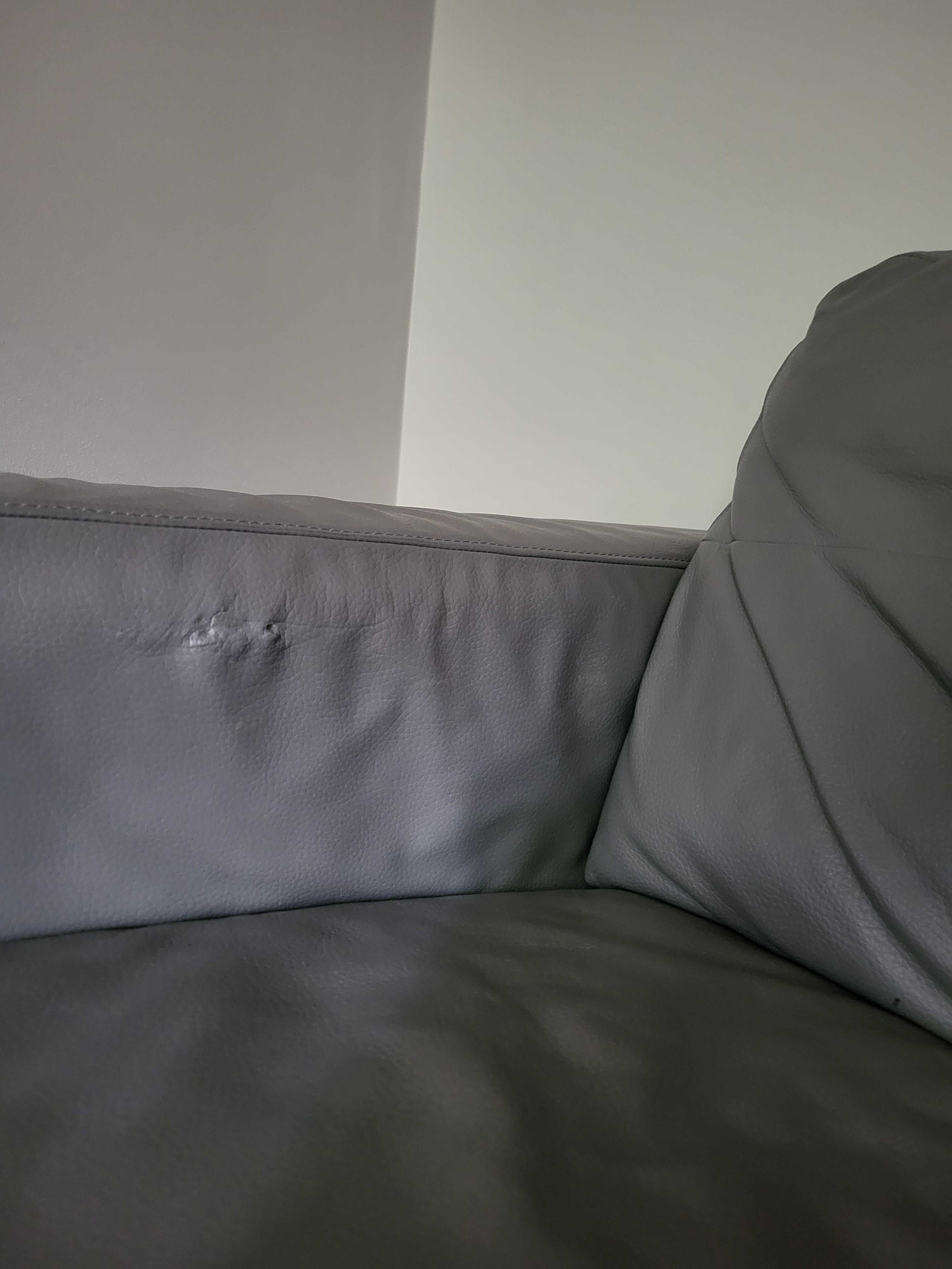 Sofa ze skóry kolor szary