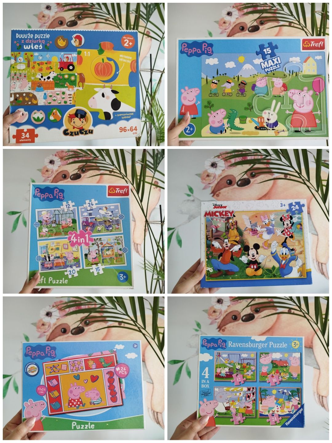 Duży zestaw puzzli