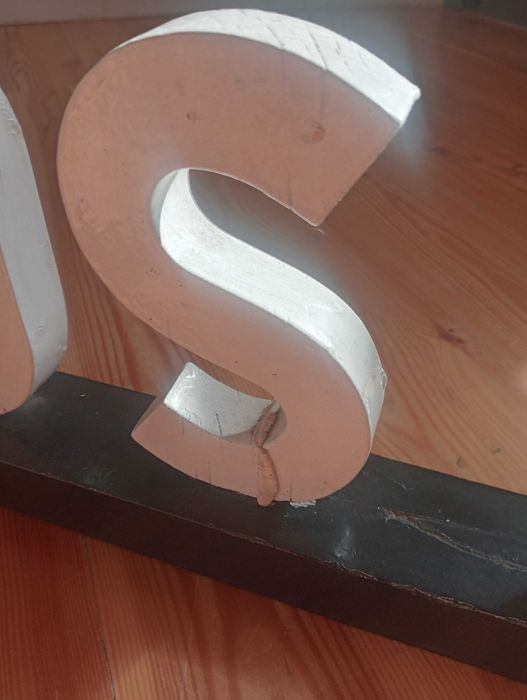 Letras em Madeira Vintage "LIVROS DE ARTE" da antiga Livraria Portugal