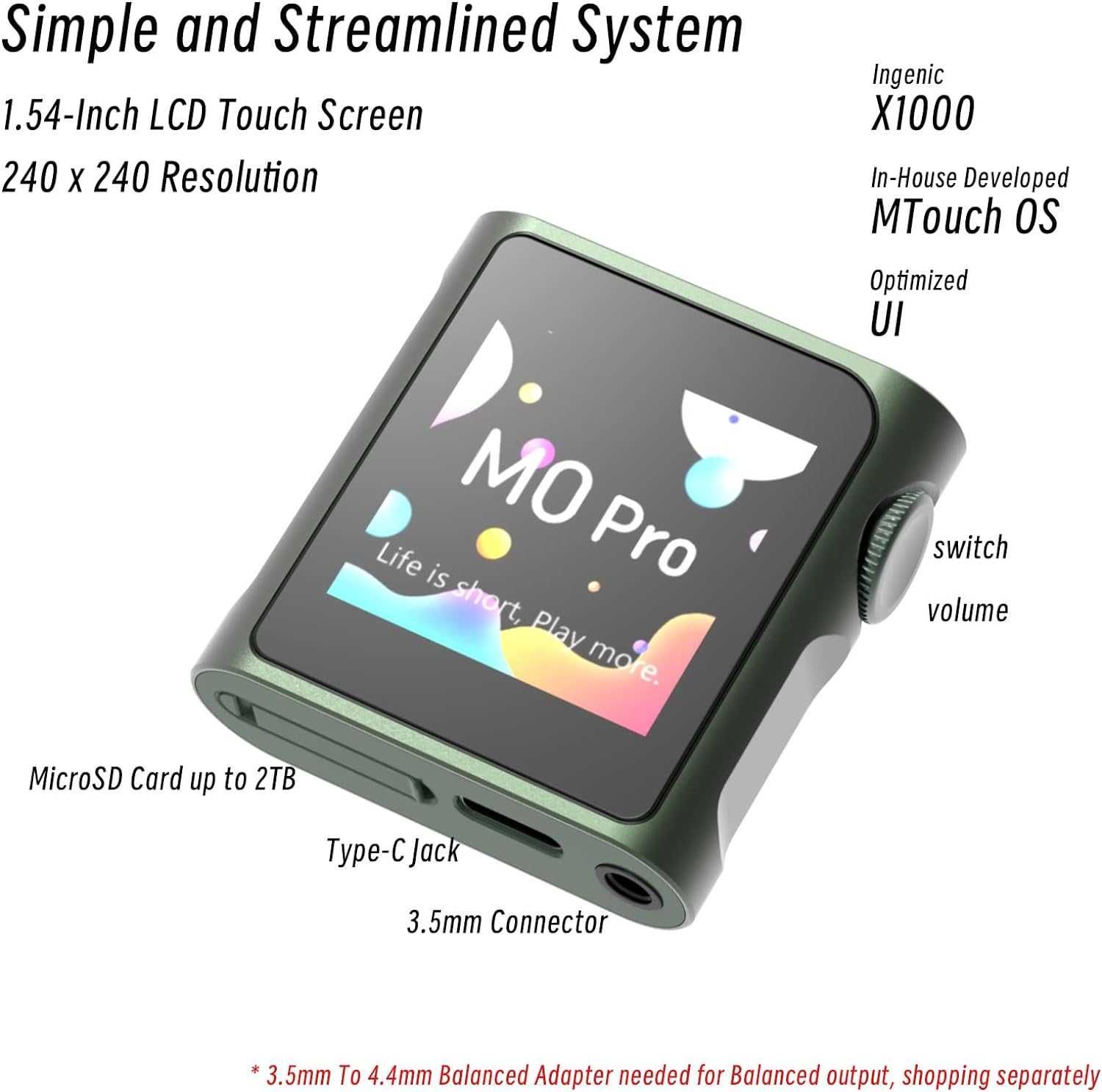 ⇒ Shanling M0 Pro (black) - плеер / ресивер, на 2-х ESS ES9219C, LDAC,