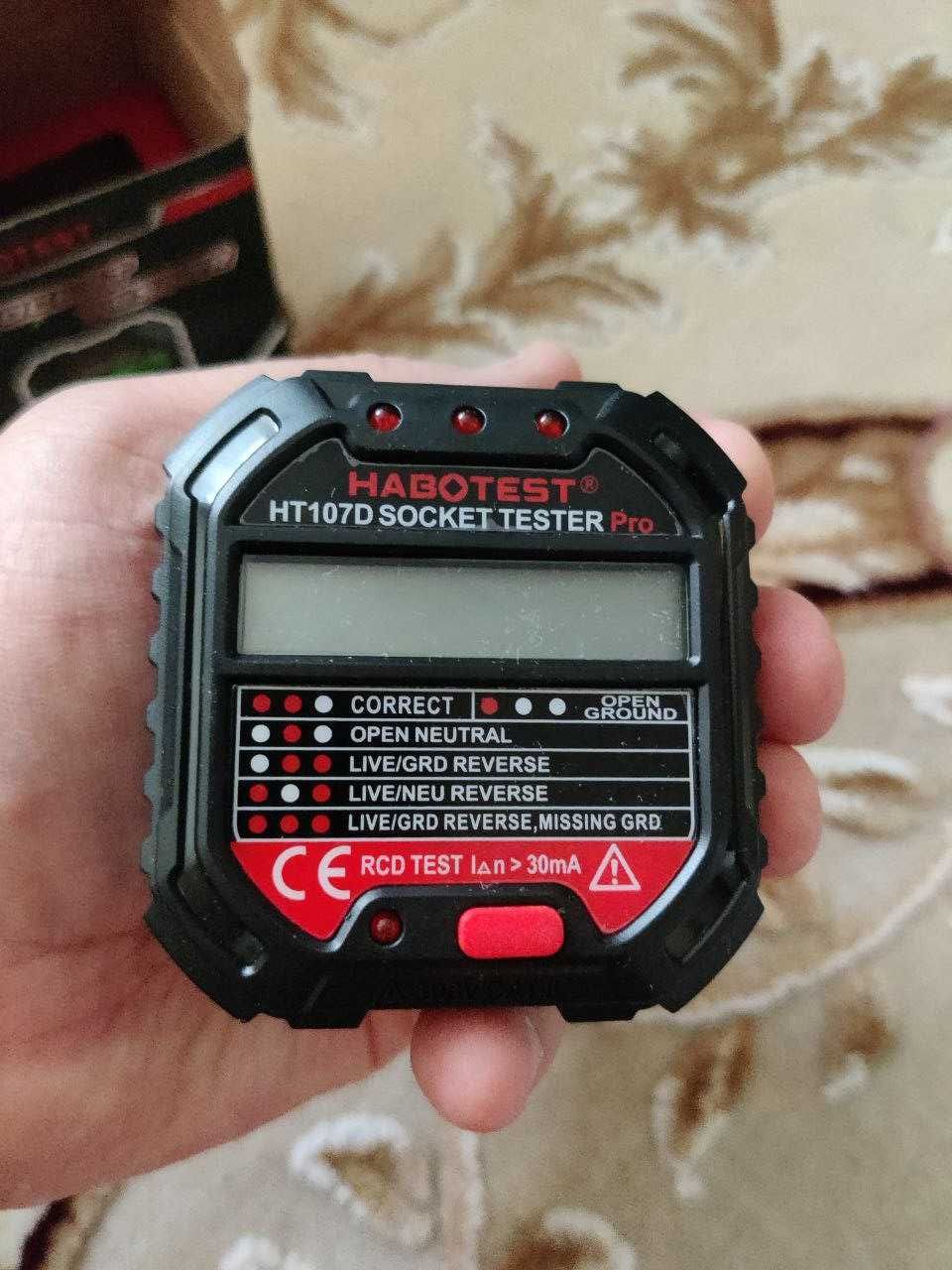 Тестер розетки HABOTEST HT107D Pro Socket Test RCD LCD Display УЗО