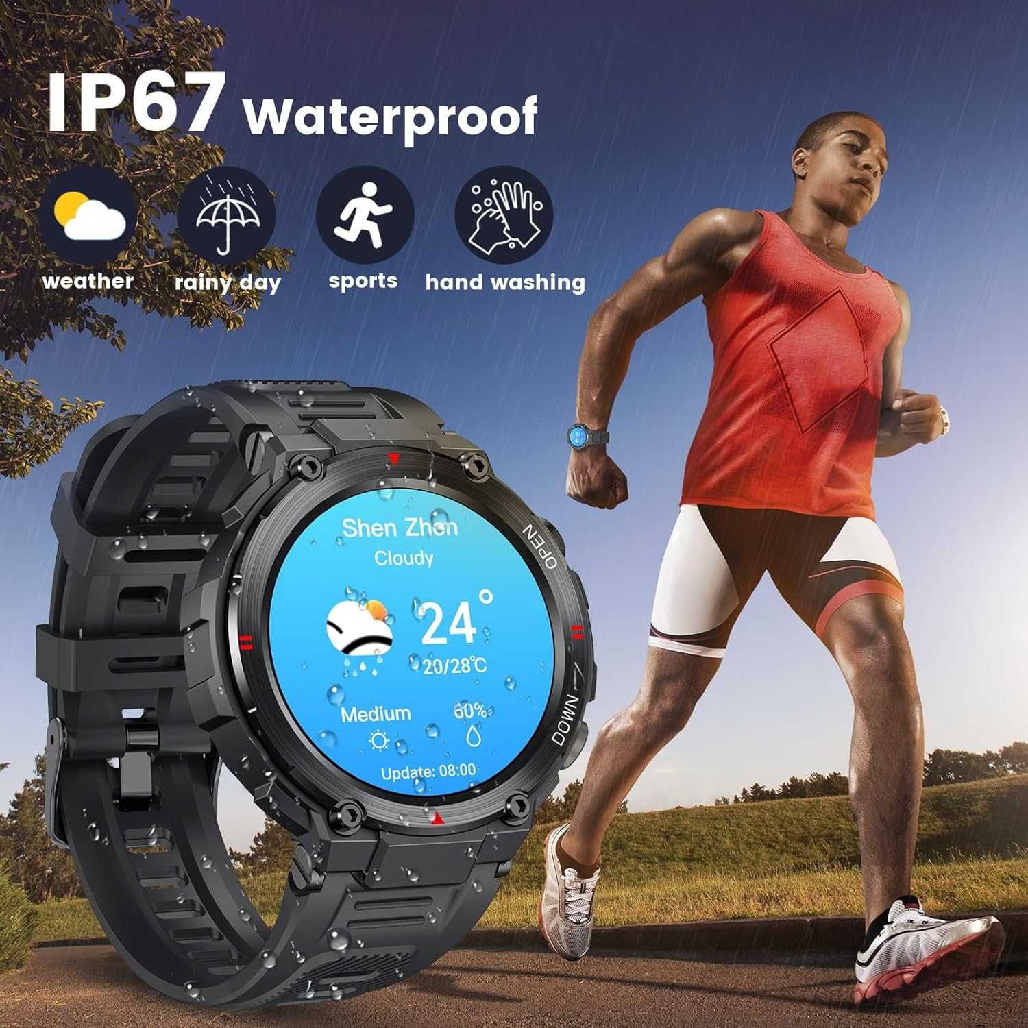 Smartwatch Zegarek Męski Funkcja Rozmów Polskie Menu Kardio 2 Paski