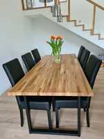 Stół drewniany dębowy 120x80x3 loft metalowe salon dąb