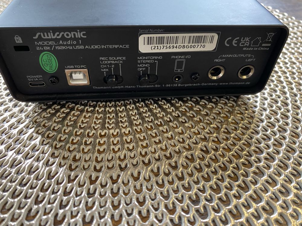 Swissonic Audio 1 Interfejs audio USB Karta dźwiękowa