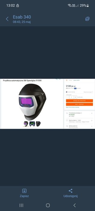 Maska przyłbica automatyczna 3M Speedglas 9100