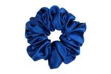 Jedwabna gumka typu scrunchie (frotka) Granatowa M