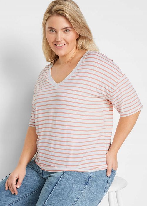 B.P.C t-shirt z wiskozy w paski 48/50.