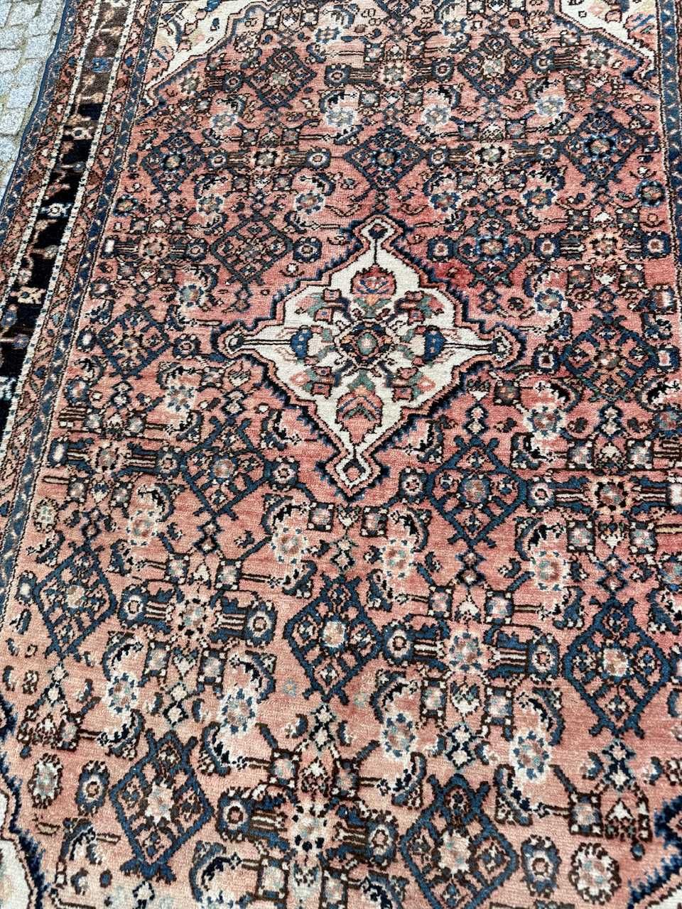 Vintage wełniany dywan perski r.tkany Iran Hamadan 225x145 gal. 9 tys