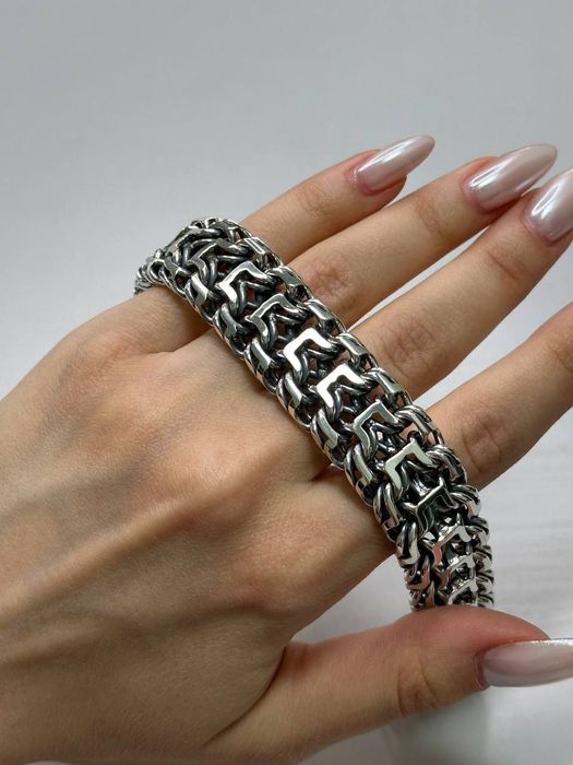 Срібний браслет 100г Імператор чоловічий мужской серебряный браслет