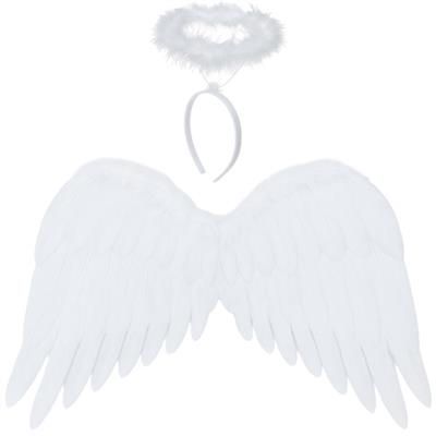 Skrzydła anioła strój aureola jasełka 50x35cm 2el