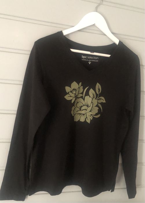 T-shirt długi rękaw czarny rozm. 40/42