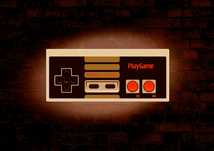 LED Neon JOYSTICK NINTENDO NES, Neon na ściane dla gracza, 8-Bit