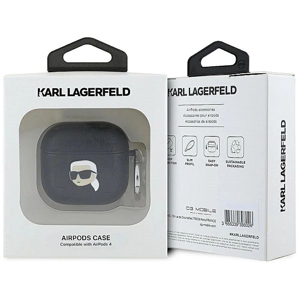 Etui Karl Lagerfeld Monogram Karl Head na AirPods 4 - czarne