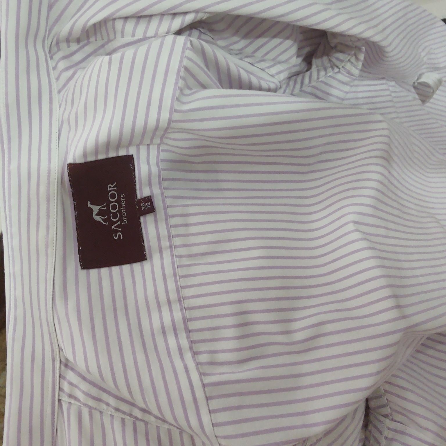 Camisa Sacoor - 38 - Risca Branca e rosa - excelente estado