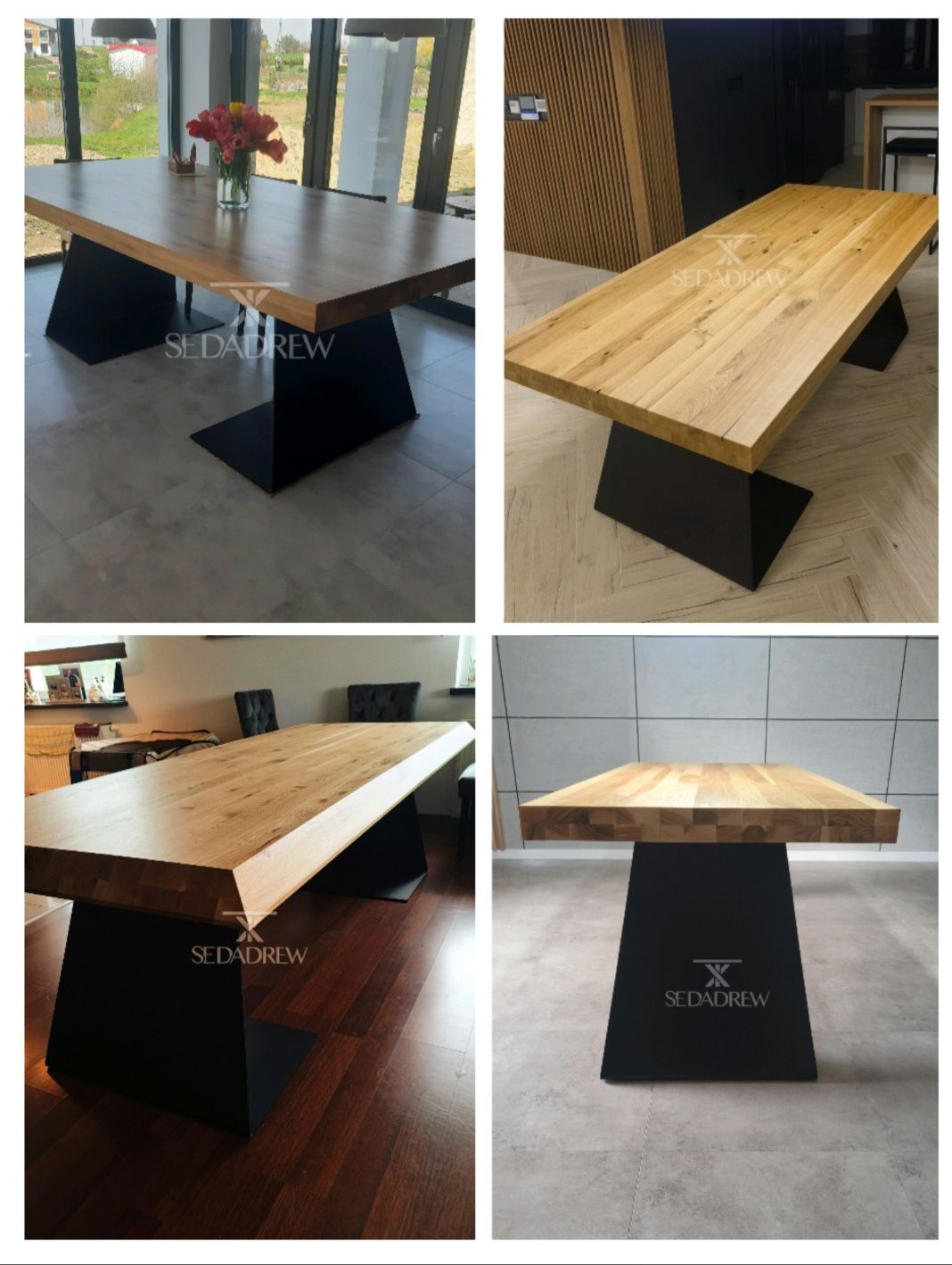 stół stolik loft dębowy rozkładany na wymiar lite drewno