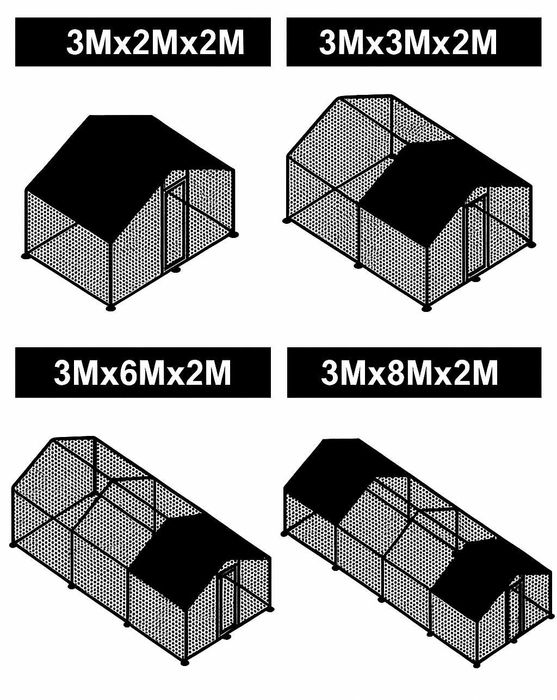 Woliera Dla zwierząt Kur Kaczek Króliki Zagroda Wybieg 3x2/3x3/3x6/3x8