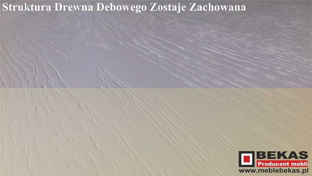 Śliczna Biała Komoda Narożna  Blat Dąb Natura BEKAS Producent Mebli