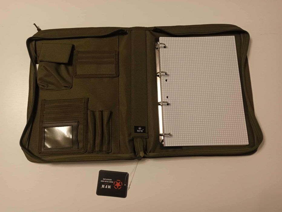 Etui notes organizer na dokumenty pokrowiec wojskowy zielony olive MF