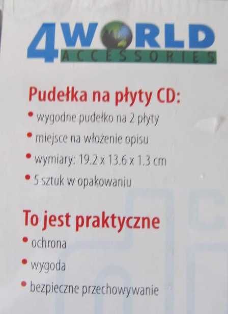 Pudełka na płyty CD 5szt 4WORLD