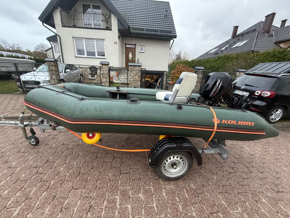 Ponton Kolibri+przyczepa+Mercury F10+Echosonda