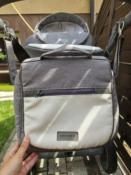 Wózek Adamex 3w1 gondola spacerówka fotelik samochodowy szary