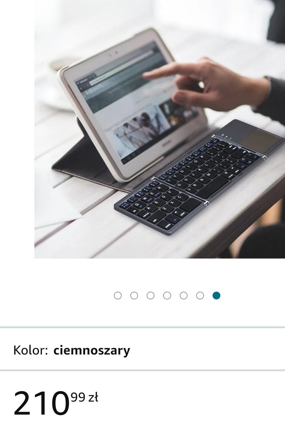 AURTEC Składana klawiatura Bluetooth z touchpadem bezprzewodowa