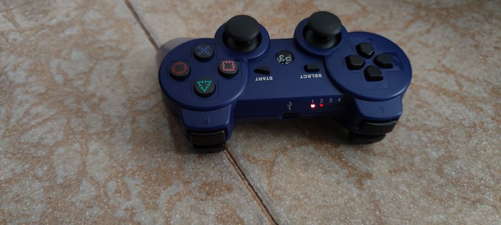 Comando PS3 wireless azul novo