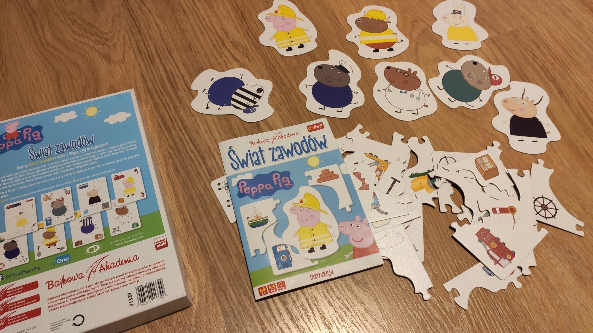 Świat zawodów Świnka Peppa, gra układanka puzzle, edukacyjne, używane