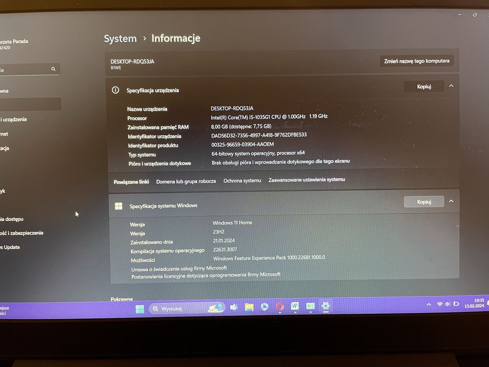 Laptop lenovo ideapad 3