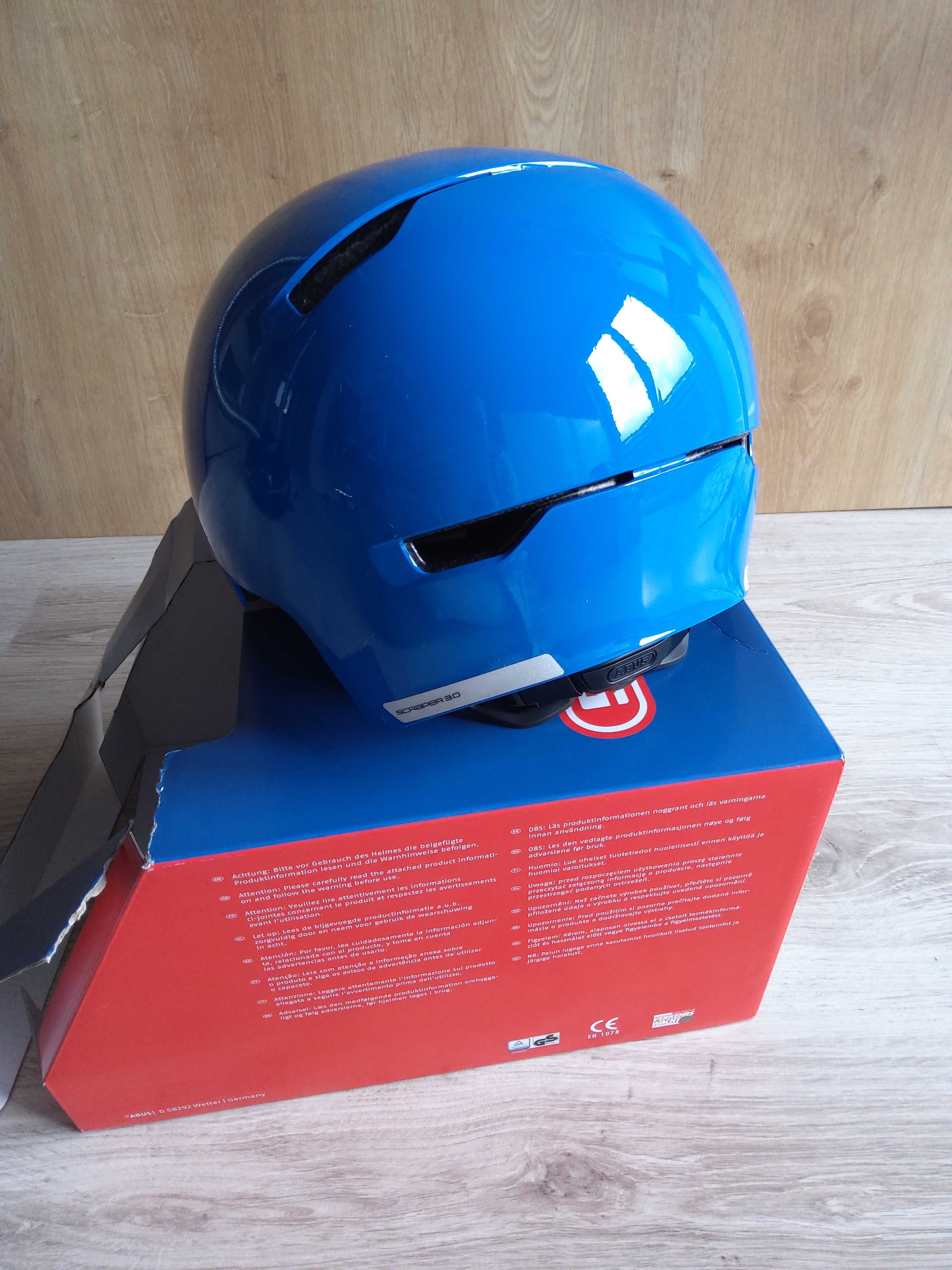 Kask rowerowy ABUS Scraper 3.0 Kid shiny blue M 54-58 cm