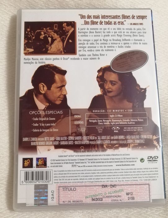 Eva - c/ Bette Davis - dvd RARO