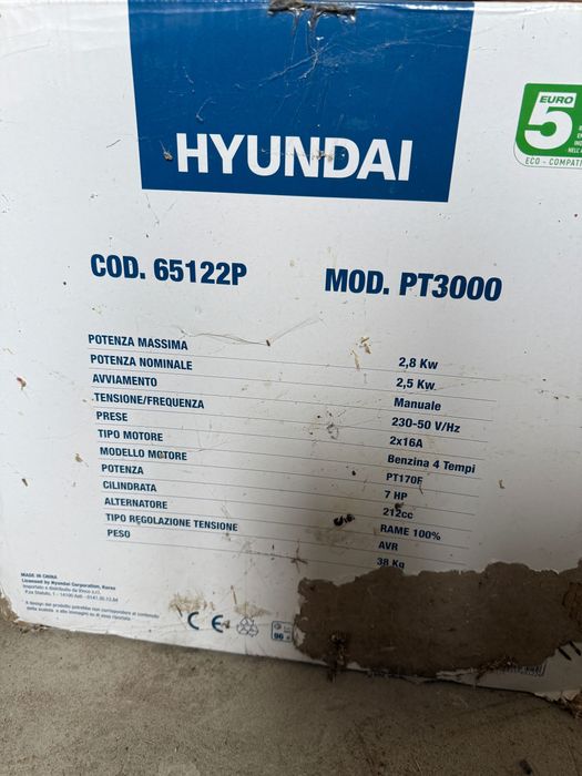 Генератор HYUNDAI PT3000 (2.8 кВт) — стан нового
