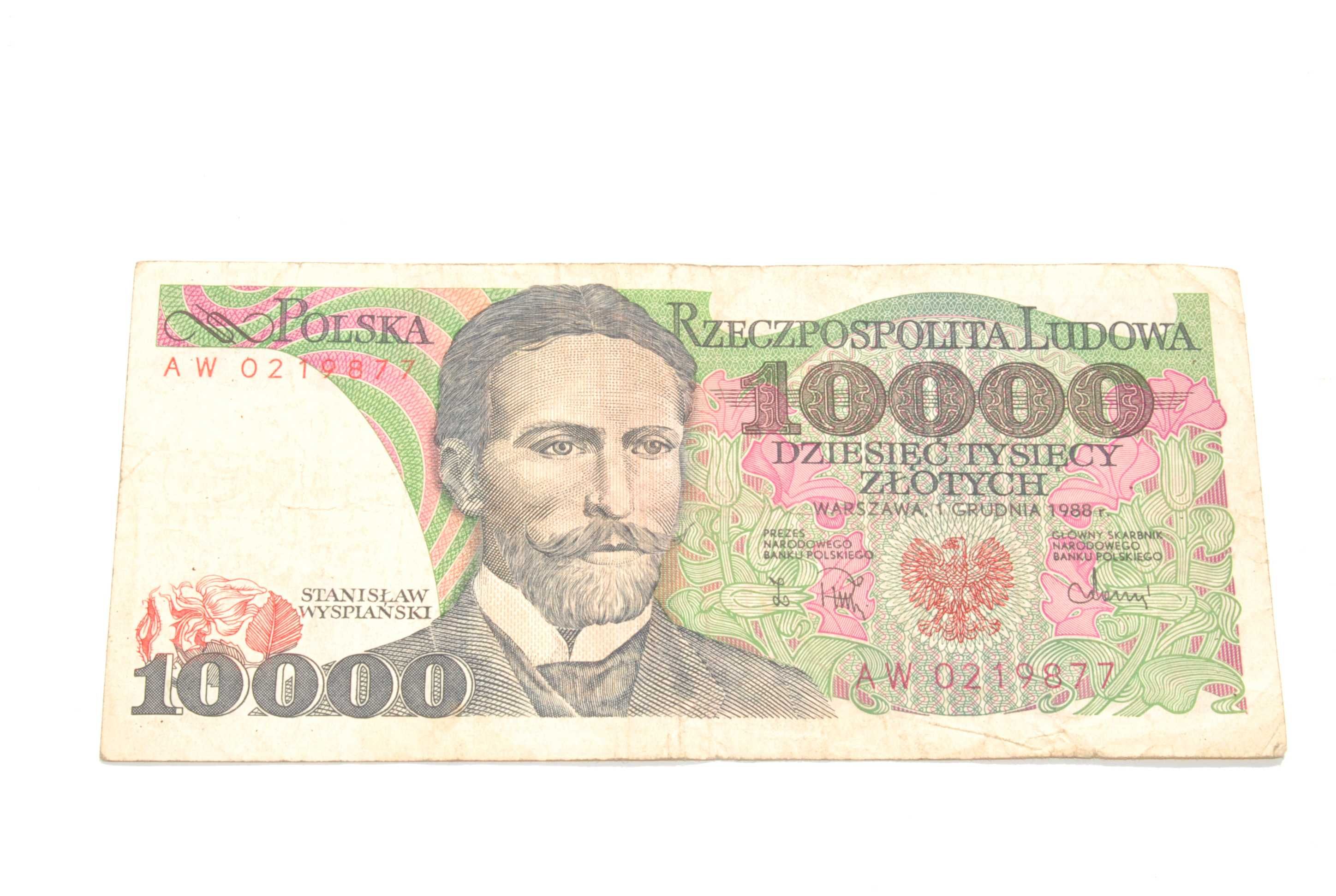 Stary banknot 10000 złotych Wyspiański 1988 antyk