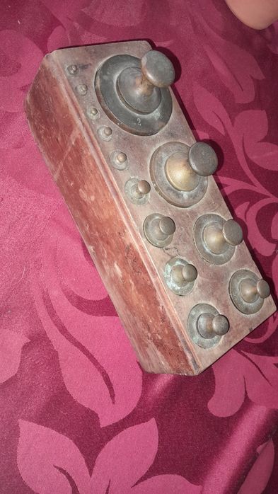 Cauxa completa de Pesos antigos em cobre