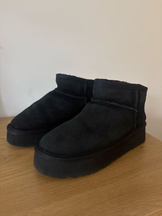 Уги | Uggs - чорні замшеві уггі на платформі - 38 розмір